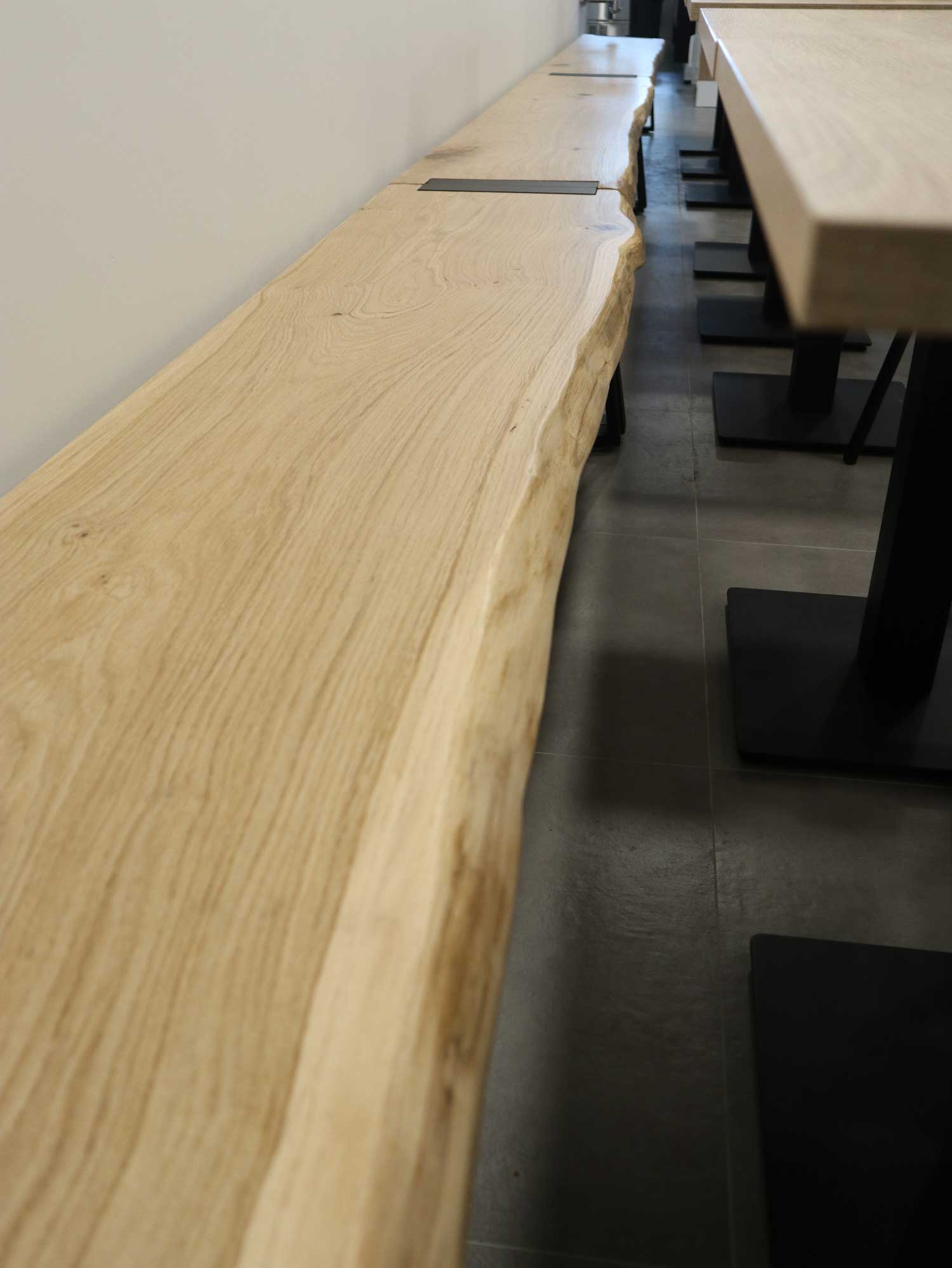 Houten zitbank staal Frituur Komilfoo | Woodz Design | Zander Steels