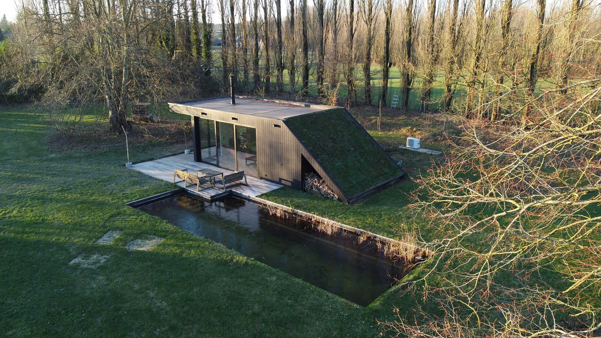 Poolhouse met groen dak | Woodz Design | Zander Steels