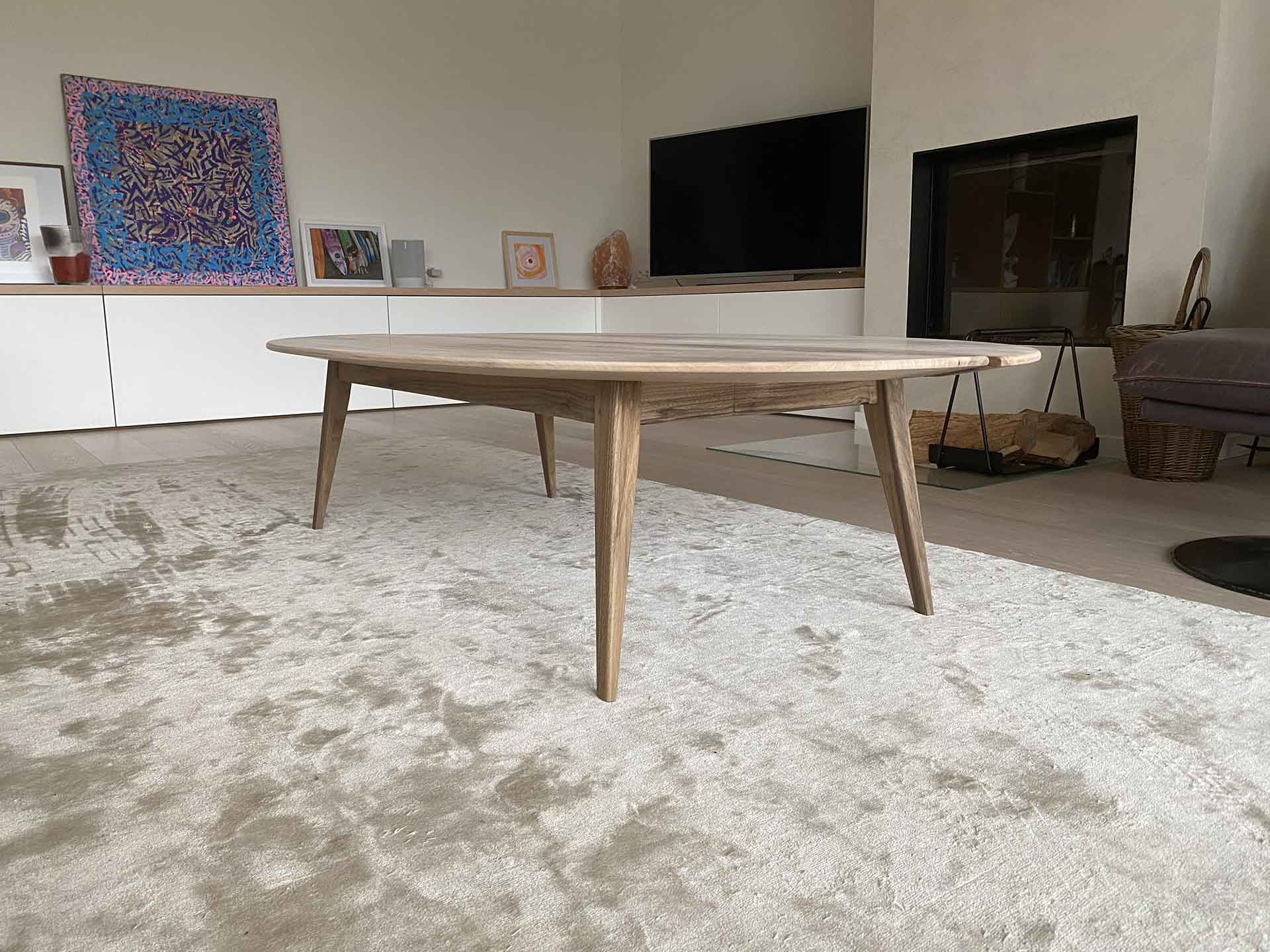 Salontafel notelaar | Woodz Design | Zander Steels