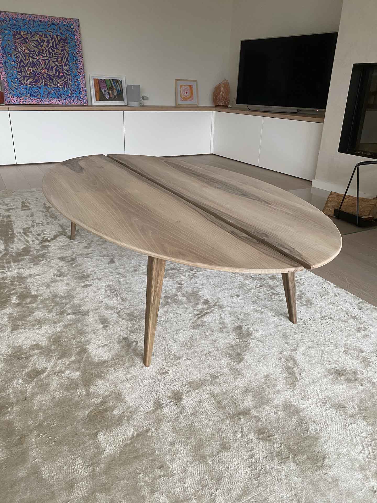Salontafel notelaar | Woodz Design | Zander Steels