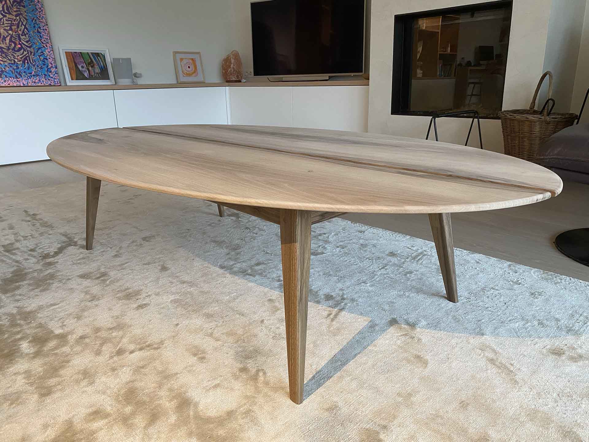 Salontafel notelaar | Woodz Design | Zander Steels