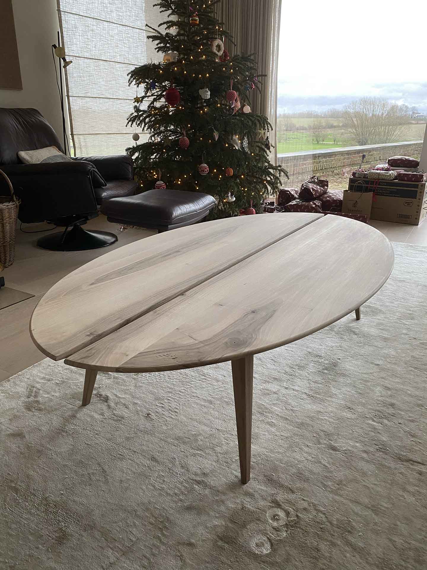 Salontafel notelaar | Woodz Design | Zander Steels